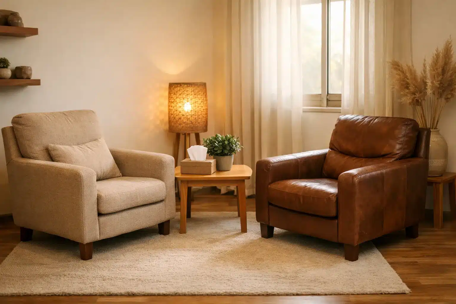 חדר טיפול חמים עם שתי כורסאות